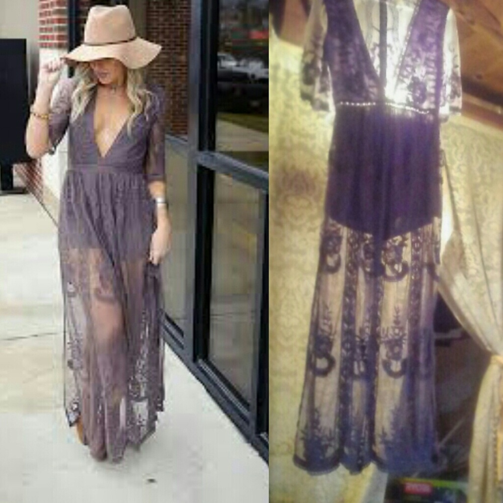 NEW Lace Maxi Romper Dress